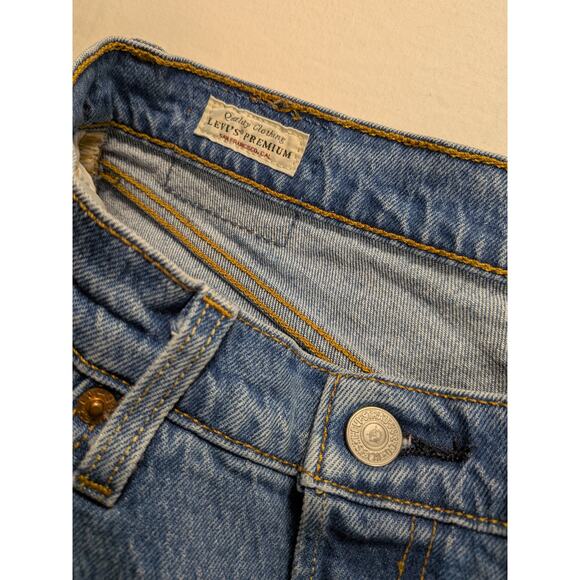LEVIS 501 Premium Denim Jeans BIG E Red Tag Leather Vintage Button Fly 90's Y2K - Picture 4 of 9